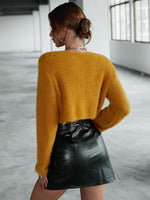 Tie Front Fluffy Knit Cardigan