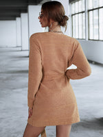 Double Pocket Open Front Belted Cardigan