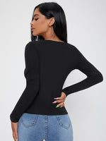 Solid Square Neck Slim Tee