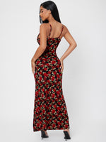 Floral Print Split Thigh Cami Dress