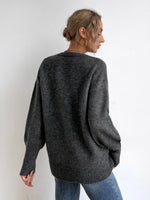 Marled Knit Drop Shoulder Sweater