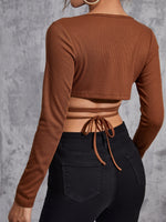 Crisscross Tie Back Crop Top