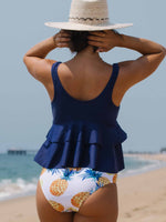 Pineapple Print Tiered Layer Bikini Swimsuit