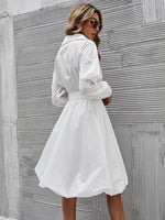 Shirred Waist Drop Shoulder Dress