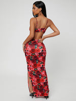 Knot Front High Split Dress