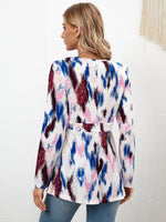 Brush Print V Neck Tee