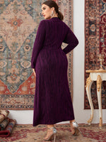 Plus Twist Front Wrap Hem Glitter Dress