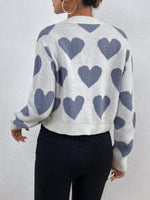 Heart Pattern Button Front Cardigan