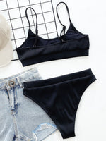 Ribbed High Waisted Bikini Swimsuit