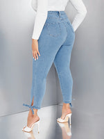 Plus Knot Hem Skinny Jeans
