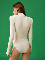 Shoulder Pad Stand Neck Bodysuit