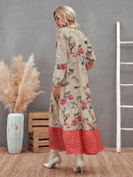 Floral Print Ruffle Hem Dress Without Belt