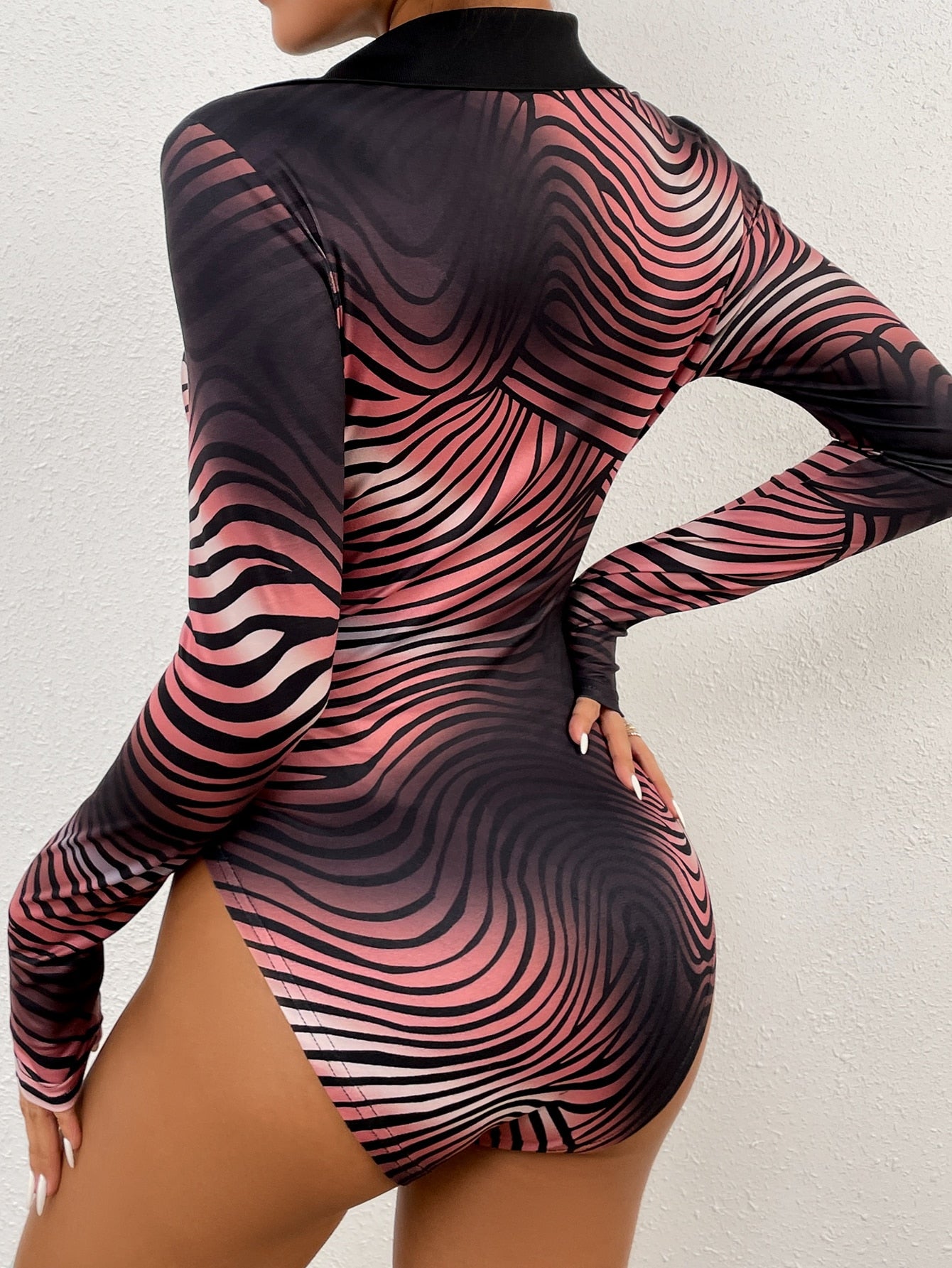 Zebra Striped Ombre Bodysuit