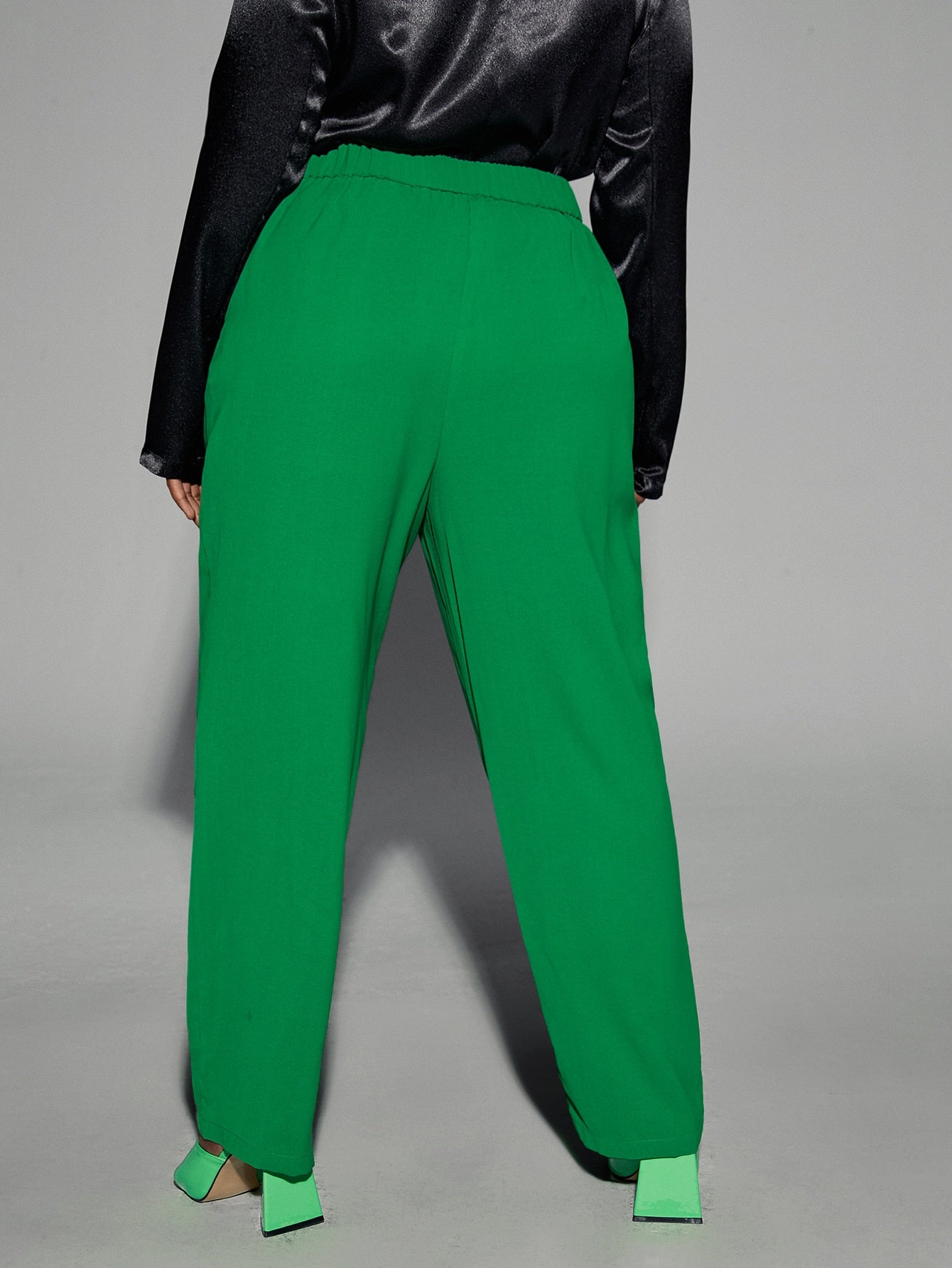 Plus High Waist Straight Leg Pants