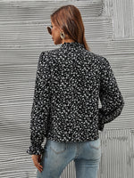 Ditsy Floral Flounce Sleeve Blouse