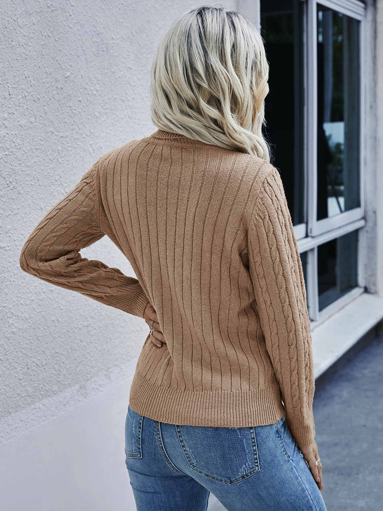 Cable Knit Turtleneck Sweater