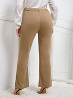Plus Seam Detail Flare Leg Pants