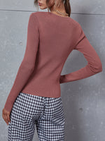 Ribbed Knit Slim Fit Sweater