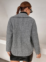 Lapel Neck Tweed Overcoat