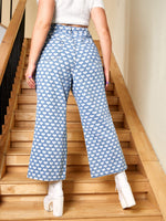 Plus Heart Print Wide Leg Jeans