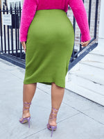 Plus Ribbed Knit Skirt