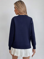 Argyle Pattern Round Neck Sweater