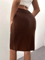 High Waist Cable Knit Skirt