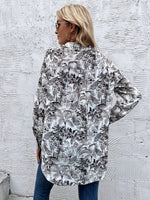 Tropical Print Drop Shoulder Blouse