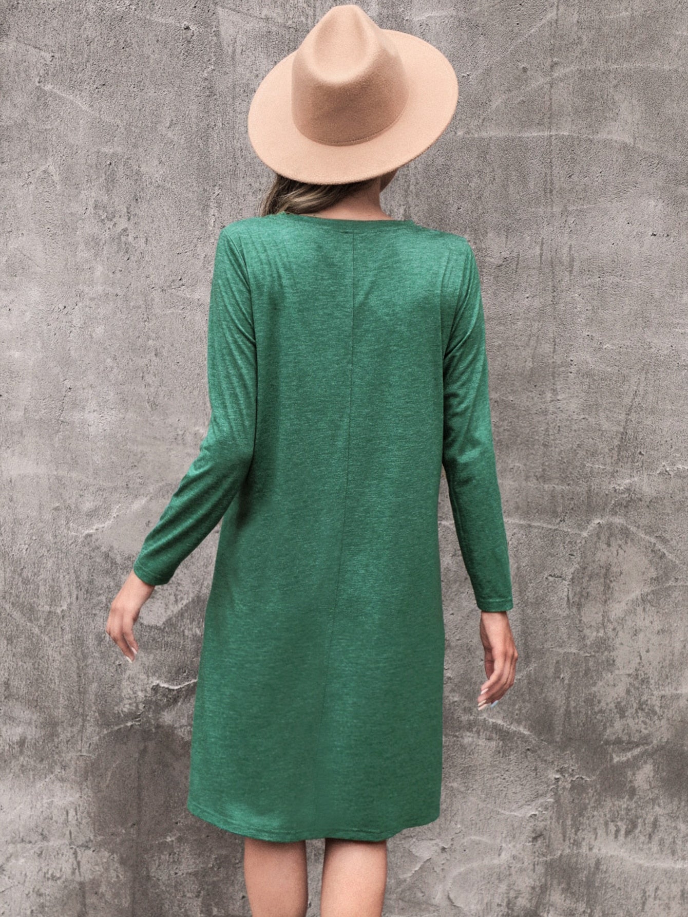 Leopard Panel Pocket Patched Dress