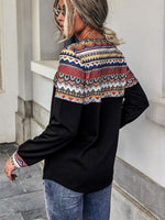 Geo Panel Curved Hem Sweatshirt