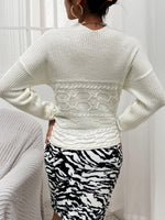 Crossover Cable Knit Off The Shoulder Sweater