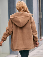 Zip Up Hooded Teddy Coat