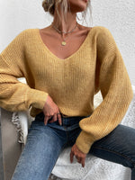 Bow Back Cut Out Drop Shoulder Sweater