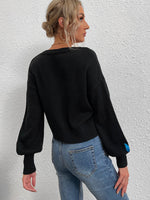 Butterfly Embroidery Drop Shoulder Cardigan