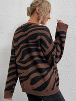 Allover Pattern Drop Shoulder Cardigan