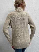 Solid Turtleneck Raglan Sleeve Sweater