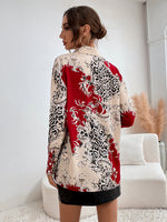 Leopard & Scroll Print Blouse