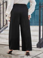 Plus High Waist Asymmetrical Wide Leg Pants