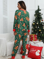 Christmas Cartoon Bear & Hat Print PJ Set
