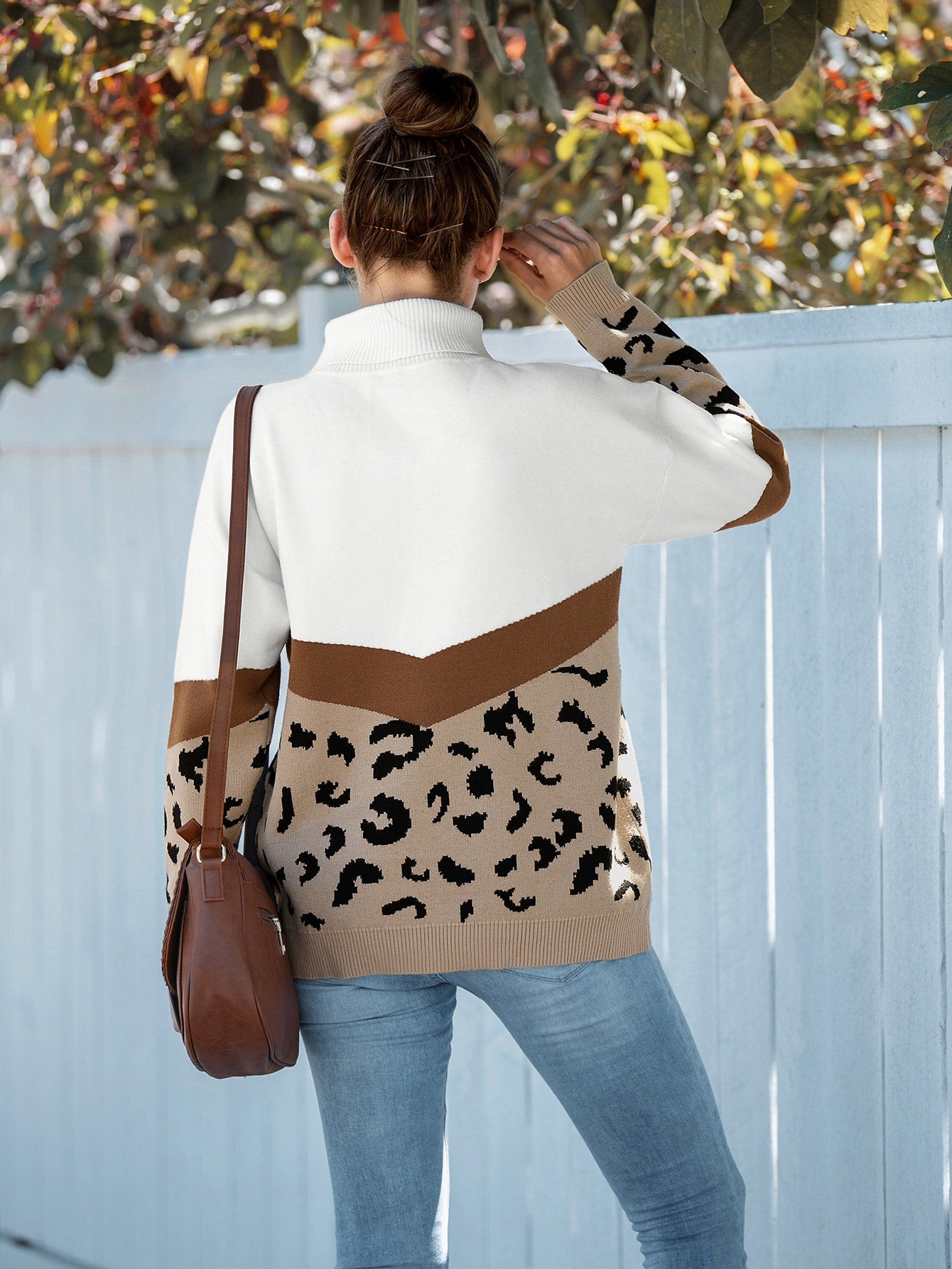 Chevron Pattern Color-block Drop Shoulder Sweater