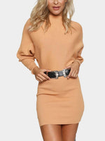 Wholesale Yellow Long Sleeve Plain Mini Dresses
