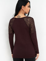 NEW FEELING Womens Burgundy T-Shirts