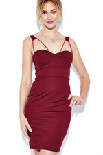 NEW FEELING Womens Burgundy Sexy Dresses
