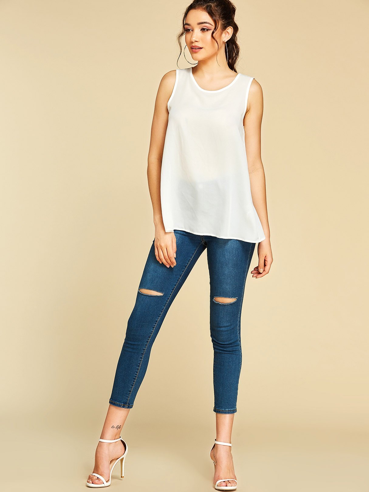 OEM Ladies White Camis