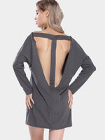 NEW FEELING Womens Grey Shirt Dresses