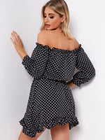 NEW FEELING Womens Black Off The Shoulder Dresses
