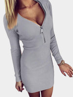 Wholesale Long Sleeve Plain Zip Back Dresses
