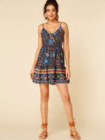 NEW FEELING Womens Navy V-Neck Dresses
