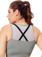 NEW FEELING Womens Grey Plus Size Tops