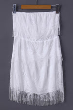 Wholesale White Strapless Off The Shoulder Sleeveless Lace Mini Dresses